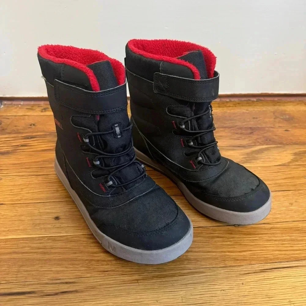 Kids Merrill youth snow storm jr waterproof winter boots size 4